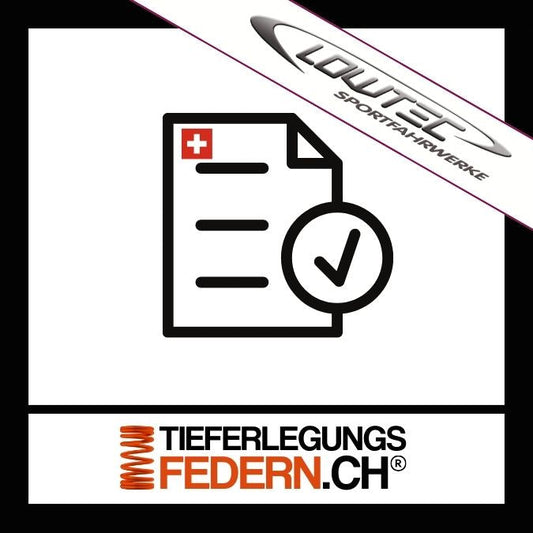 Lowtec Federn Gutachten als Artikelbild auch genannt Lowtec Fahrwerk Gutachten