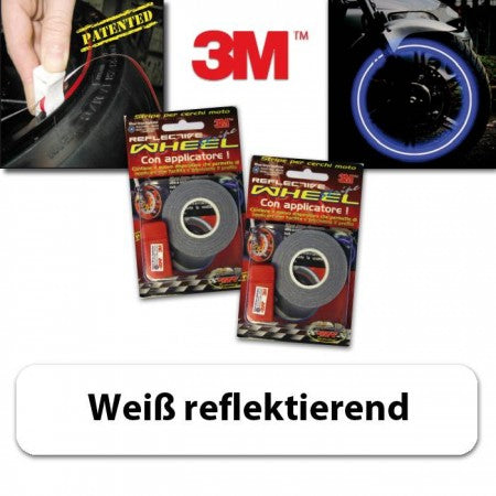 Felgenrandaufkleber 18 Zoll Weiss reflektierend mit Aufklebehilfe