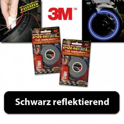 Felgenrandaufkleber 18 Zoll Schwarz reflektierend mit Aufklebehilfe